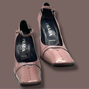 Prada Pink Ankle Strap 4” Heels 9.5-10 US/40.5 EU Made in Italy Lightly Worn
